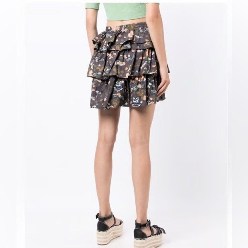 Ulla Johnson Alyssa floral-print ruffled tiered bohemian skirt 4 - Picture 2 of 9